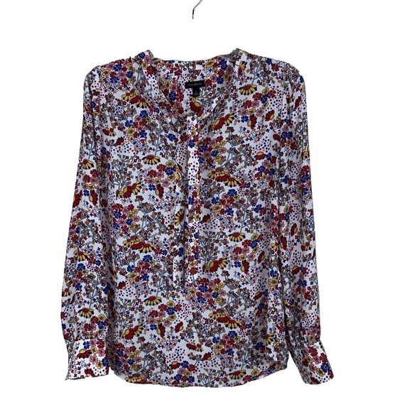 Talbots Women Blouse Top Sz S Neck Tie Pullover Floral Cottagecore - Picture 1 of 7